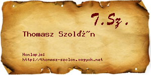 Thomasz Szolón névjegykártya